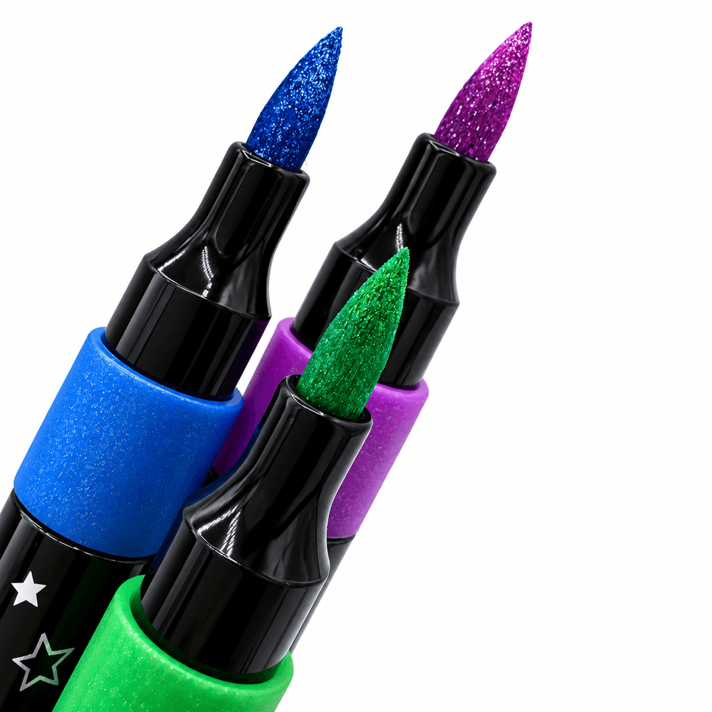 ✨ GlitterBrush™ – Marcadores com Brilho, 36 Cores + Linda Maleta